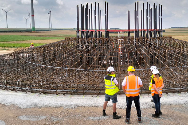 Baustelle Windkraftanlage.