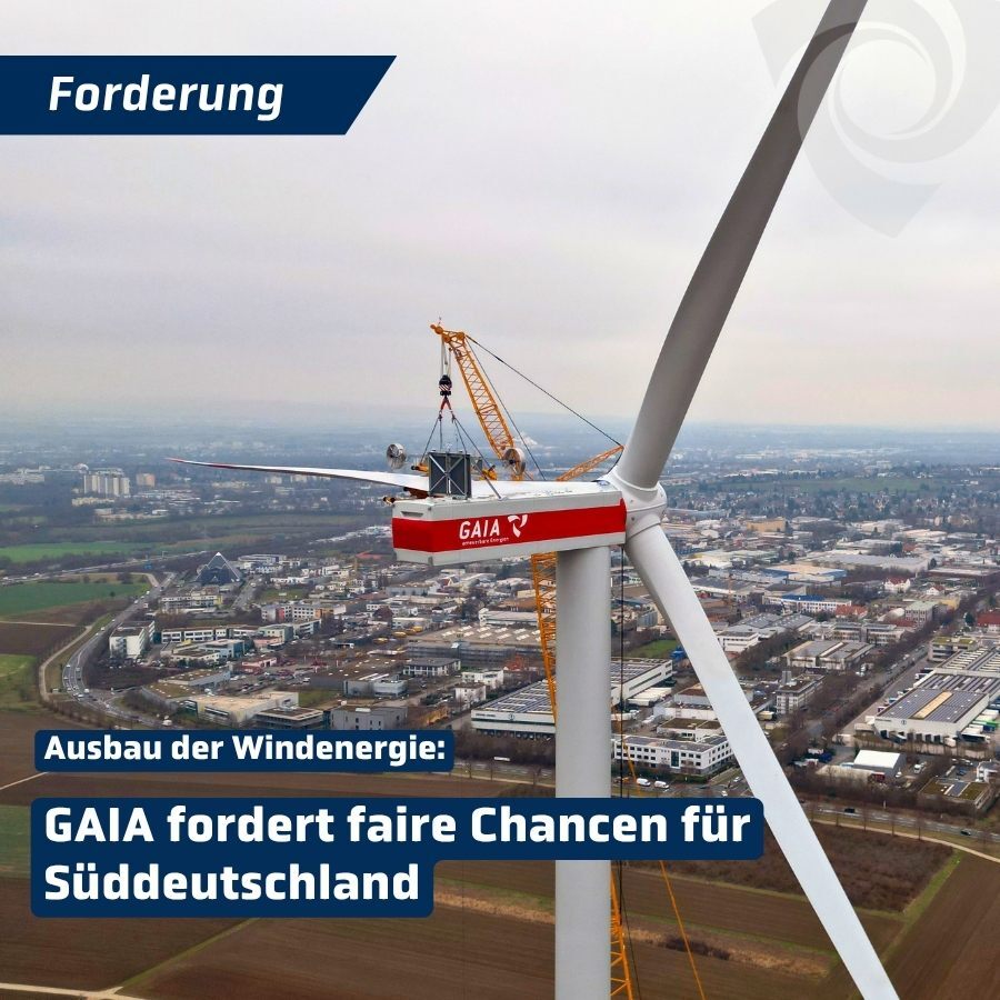 GAIA warnt vor wachsender Ausbaulücke bei Windenergie in Süddeutschland