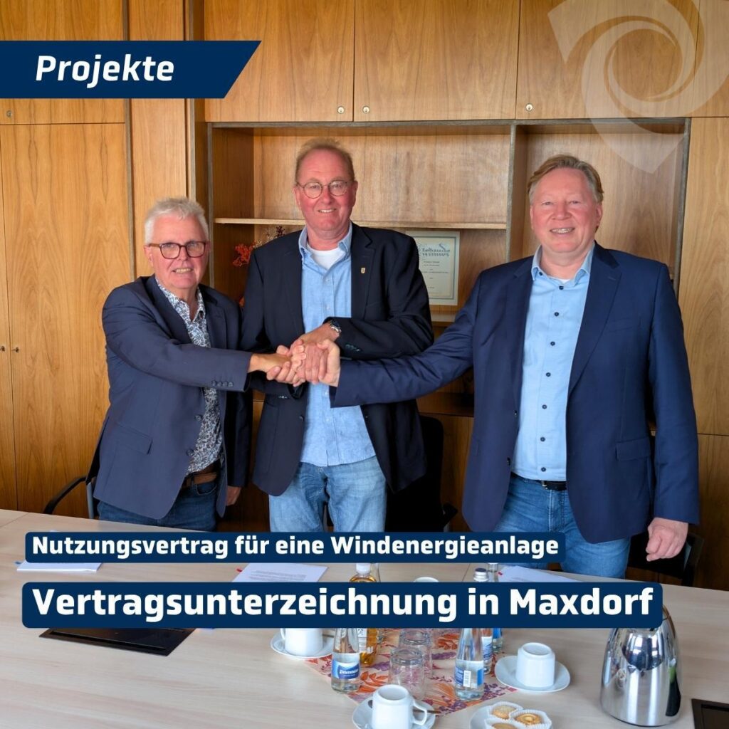 Nutzungsvertrag für eine Windenergieanlage in Maxdorf unterzeichnet